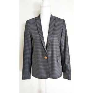 Sandro Single Breasted Pure Wool Blazer Navy Pinstripe Size 38